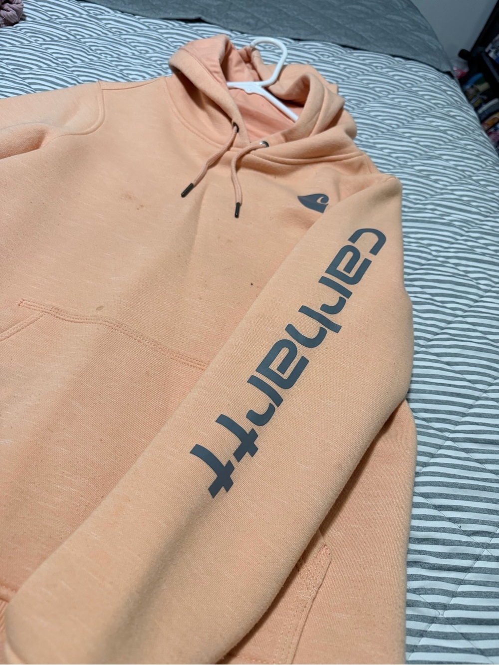 Carhartt Peach Pullover Hoodie with Black Logo